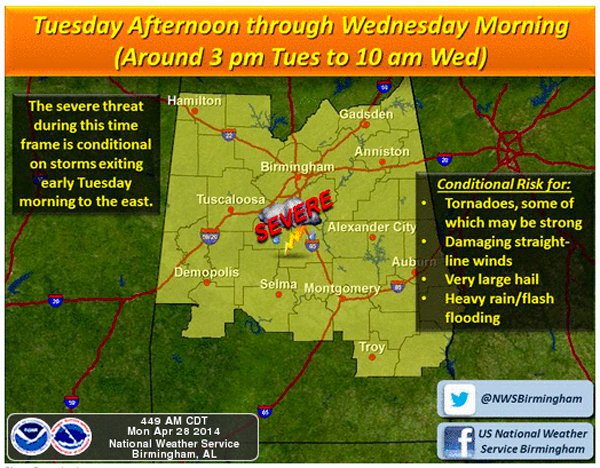 Severe weather expected April 28-29 4
